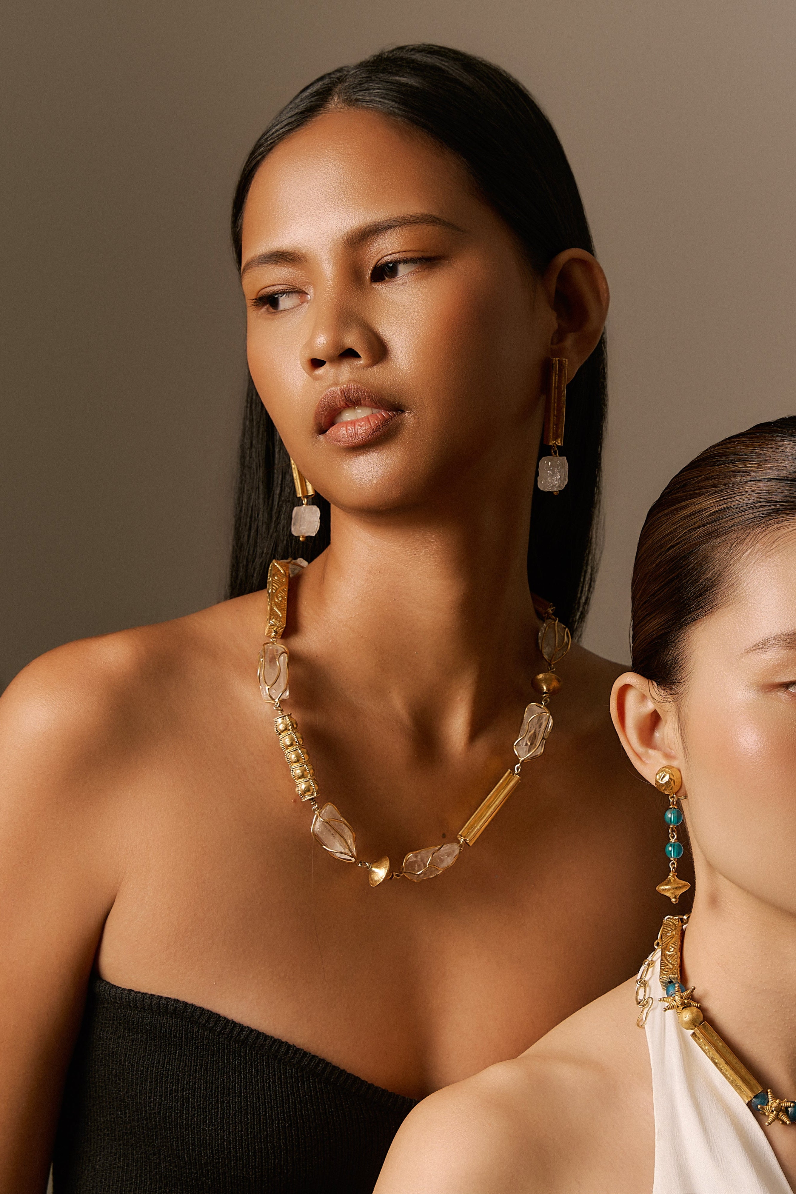 PRISMA NECKLACE - Quartz & Sulptural Heritage Necklace
